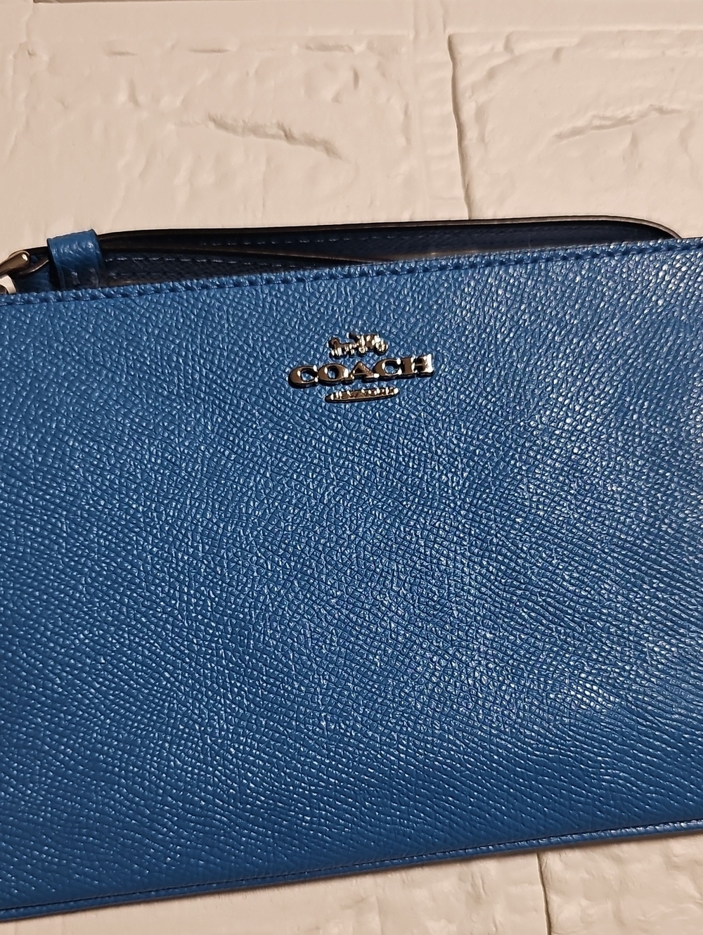 Coach Blue Large Leather Wristlet - Picture 3 of 5